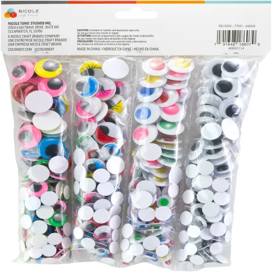 CousinDIY Wiggle Eyes Mega Assortment-Multi-Colored {3}