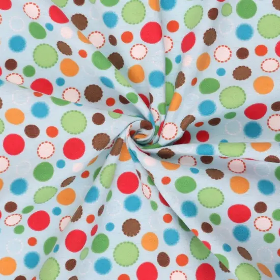 Mook Fabrics Multi Circle Flannel Fabric [43 in. Wide] - By The Yard Blue {2}