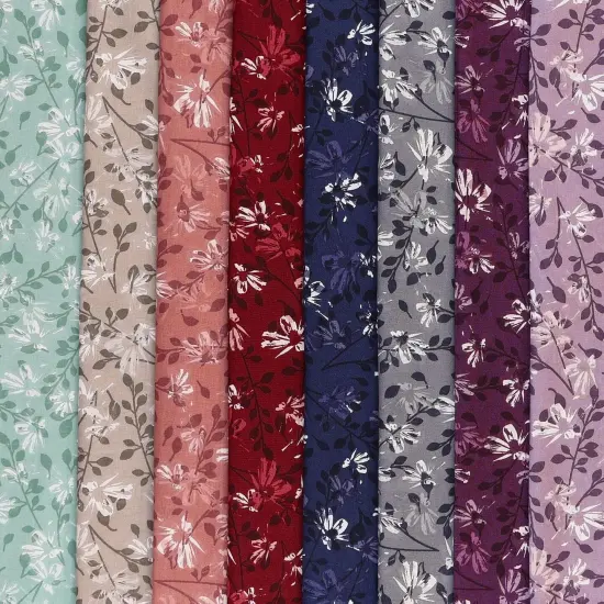 Mook Fabrics Aster Floral Cotton Fabric [108 in. Wide] - By The Yard Pomegranate {4}