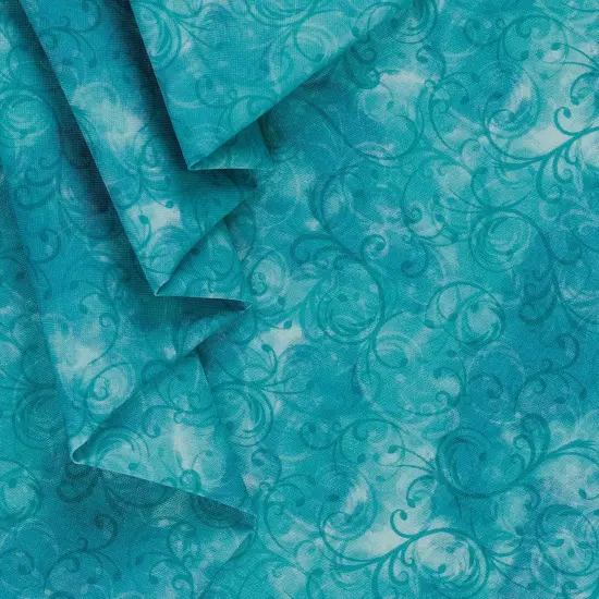 Mook Fabrics Elegance Cotton Fabric [45 in. Wide] - By The Yard Aqua {2}