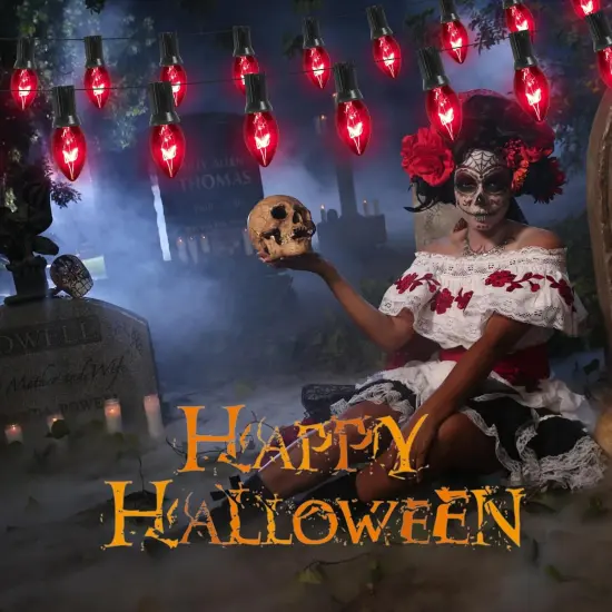 5 Pack C7 Halloween Black Replacement Bulbs {2}