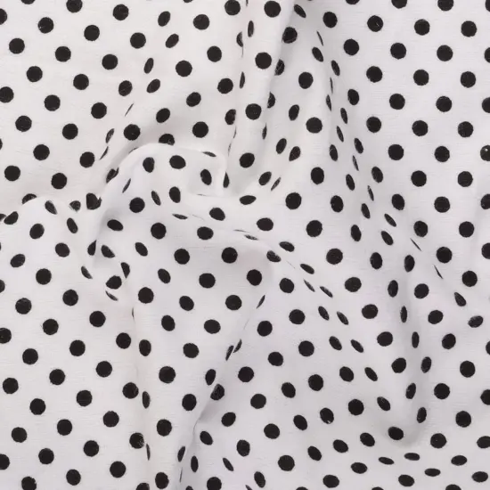 Mook Fabrics Polka Dot Flannel Fabric [43 in. Wide] - By The Yard White/Black {2}