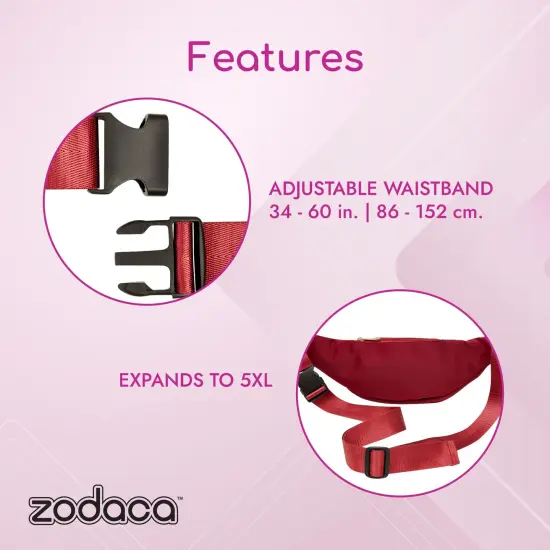 Red Extra Large Fanny Pack Plus Size, Crossbody Bag with Adjustable Belt Straps Fits 34-60 Inch Waist (Expands to 5XL) {3}