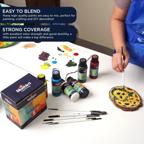 Acrylic Paints, Primary Colors, 6-Pack 3.4 Fl Oz each, Basic Acrylic Paint For Kids, Students & Beginner Artists {4}