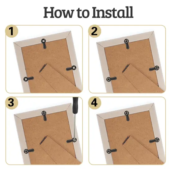 Picture Frame Turn Button Fasteners Set, 100 PCS Picture Frame Backing Clips Photo Frame Hardware Clips with 100 Pieces Screws for Hanging Pictures, Photos, Drawing by PinCute (Black) {4}