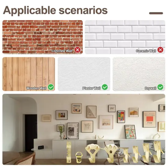 Picture Hanging Kit, 322 Pcs Picture Hangers, with 10-120lb Picture Hanging Hardware, Sawtooth Picture Hanging Assortment Kit, Screw Eyes, D Rings, Nails, Screws, Steel Wire,Picture Frame Hooks {2}