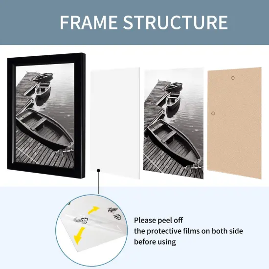 Giverny 8x10 Picture Frames, Black Photo Frames for Wall or Tabletop Display, Simple Design Glossy Finish Frame Perfect for Home Decoration, Office, Hotel and Various Ceremonies Praties {6}