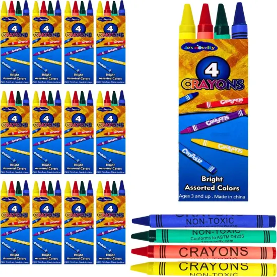 4E's Novelty 144 Boxes of 4 Packs Bulk Crayons for Kids,Non-Toxic Crayons Bulk Classpack Colors for Kids,Ideal School Supplies for Teachers & Students {2}