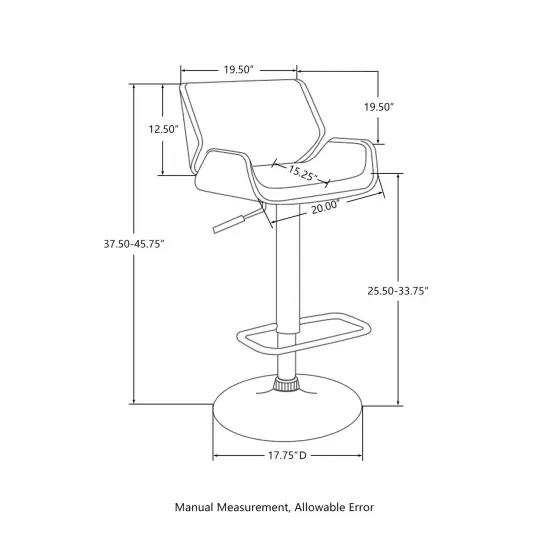 Set of 2 Mid-century Modern Leatherette Adjustable Height Swivel Bar Stool with Black Metal Base Beige {8}