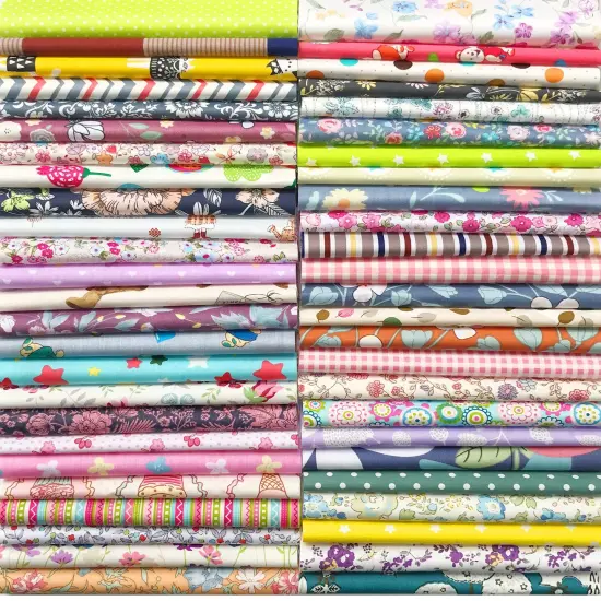 50 Piece Cotton Quilting Fabric Misscrafts 8" x 8" (20cm x 20cm) Craft Supplies Top Fat Quarter Bundles Floral Precut Fabric Square for DIY Craft Patchwork {1}
