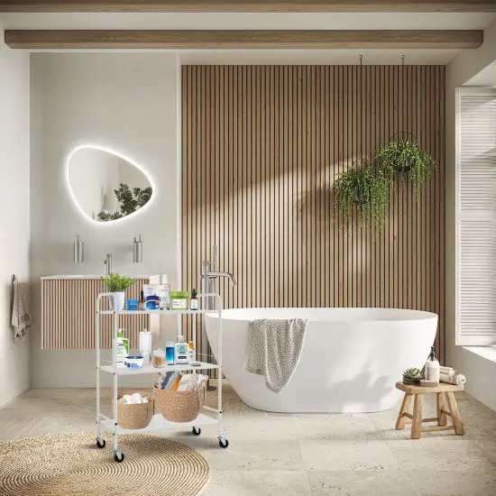 Metal Rolling Organizer Utility Craft Cart White {6}