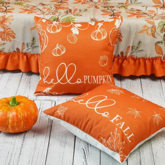 Set of 2 Fall Throw Pillow Covers 20x20 {3}