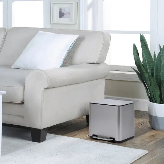 6 Liter(1.58 Gallon) Small Trash Can with Plastic Inner Buckets Silver {5}