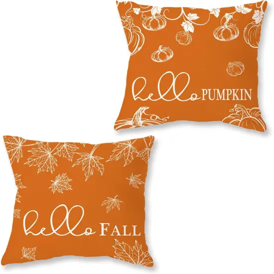 Set of 2 Fall Throw Pillow Covers 20x20 {1}