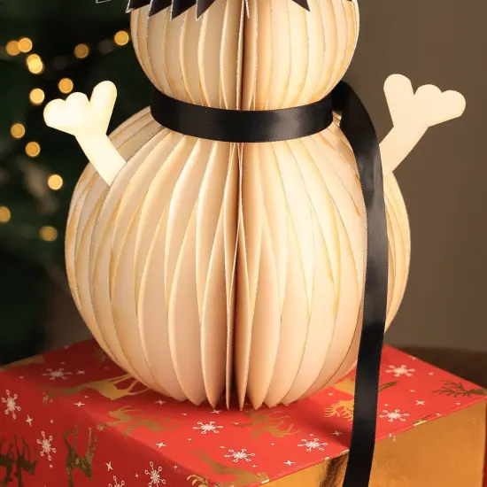 Honeycomb Handmade Paper Snowman - Large {3}