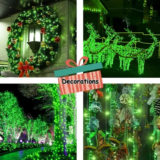 FULLBELL Christmas Decorations Halloween String Lights Outdoor, Green LED Halloween Lights, Green Light for Tree Halloween Decorations. {2}
