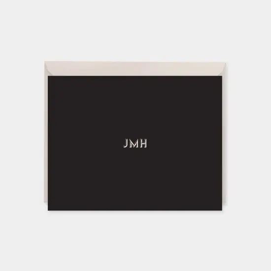 Monogram Note Cards with Beveled Type VII {3}