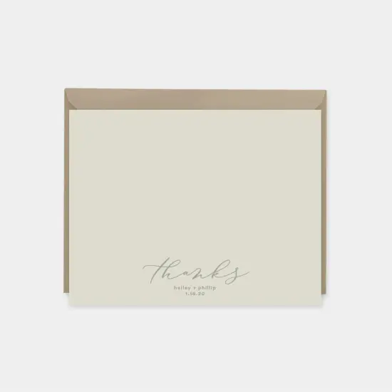 Thanks Wedding Script Note Cards III {1}