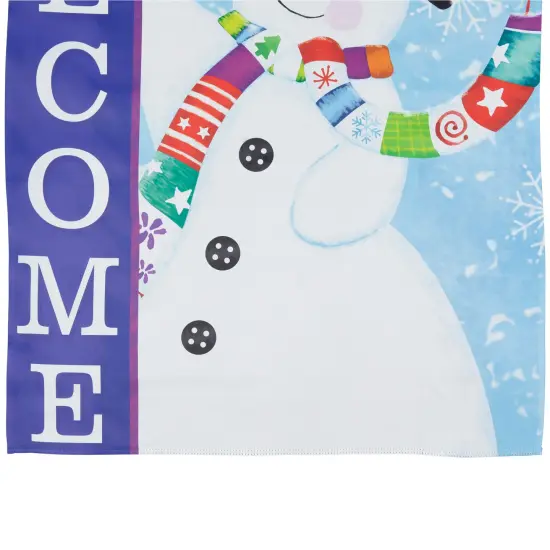 Northlight Joyful Snowman "Welcome" Christmas Outdoor Flag - 40" x 28" White {5}