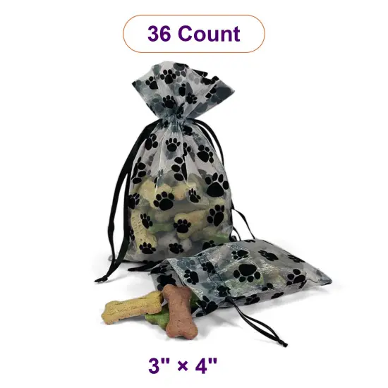 Paw Print Organza Bag 3" x 4" Perfect for Small Gifts {1}