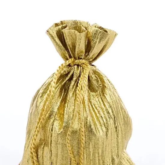 Sparkling Crinkled Metallic Fabric Bags 3 1/2''x5" for Elegant Gifts {5}