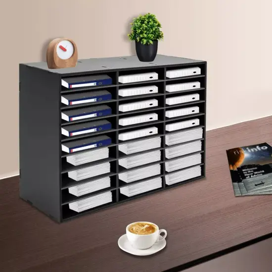 PVC 27 Slots File Sorter Literature Organizer Tabletop Mail Paper Storage Holder {4}