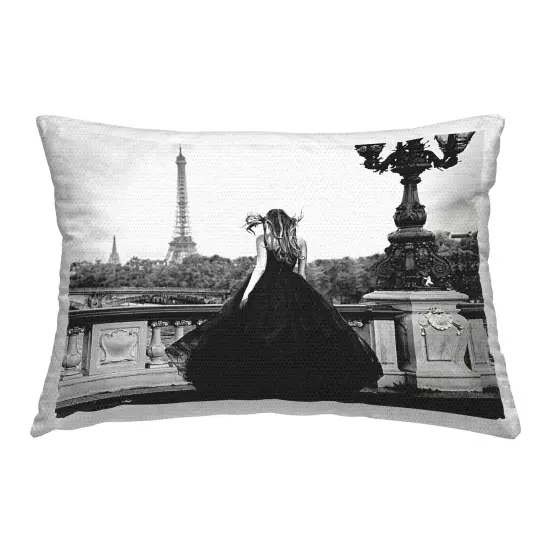 Girl in Gown Cityscape Outdoor Printed Pillow Design by Reinders, 14 x 7 x 20 {1}