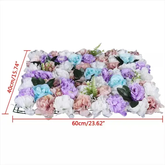 12Pcs Artificial Flower Wall Panel Backdrop Wedding Party Background Venue Decor {5}