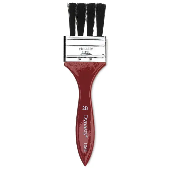 Dynasty Red-Letter Black Bristle Brush - Firm Grainer Flat, Long Handle {1}
