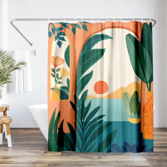 Americanflat 71" x 74" Shower Curtain, Ocean View by Modern Tropical {1}