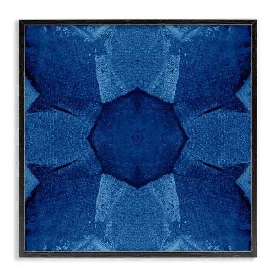 Stupell Industries Blue Centric Pattern Framed Giclee Wall Art Design by El Perkin {1}