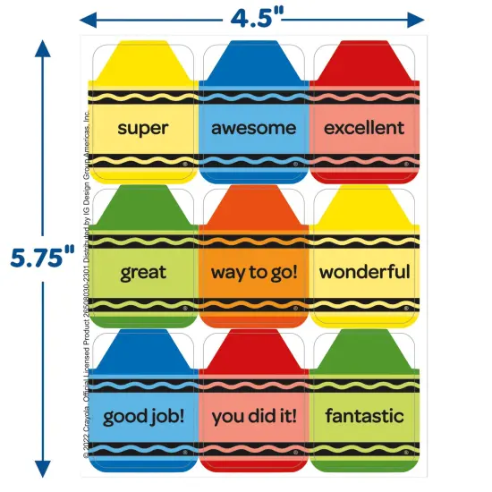 Crayola&reg; Giant Stickers, 36 Per Pack, 12 Packs {4}