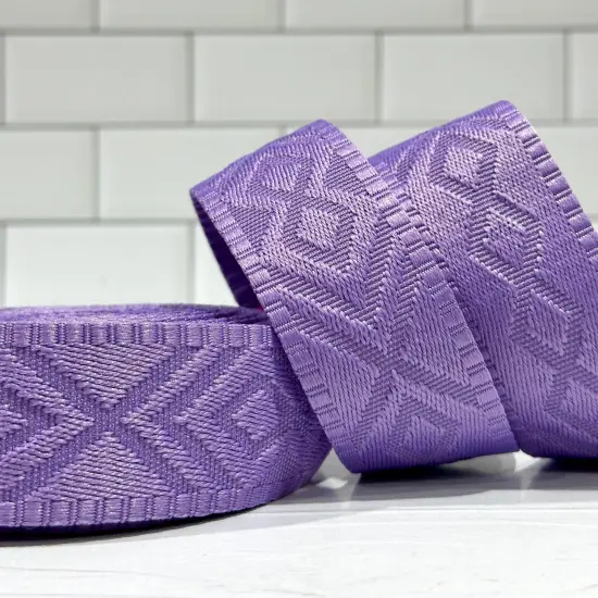 Lavender Diamond Debossed Polyester Webbing {1}