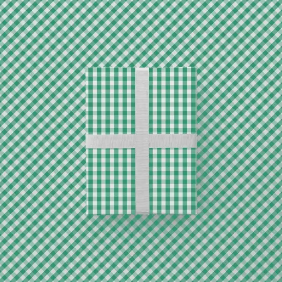 Green Vintage Gingham Gift Wrap {2}