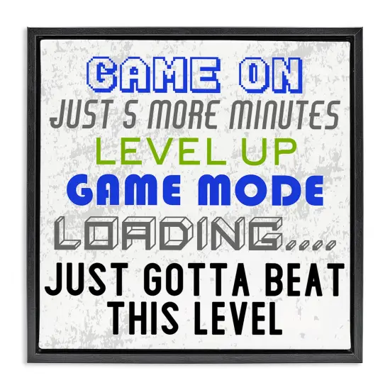 Stupell Industries Game Mode Phrases Framed Floater Canvas Wall Art Design by Kim Allen {7}