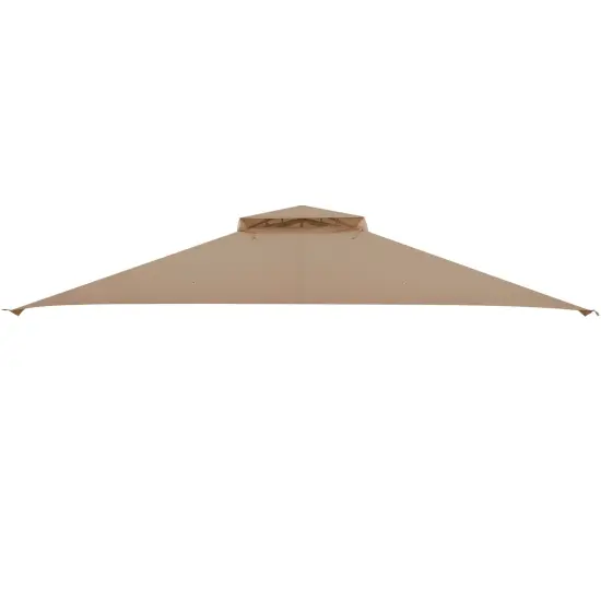 12x10 Feet Gazebo Replacement Top with Air Vent and Drainage Holes Beige {8}
