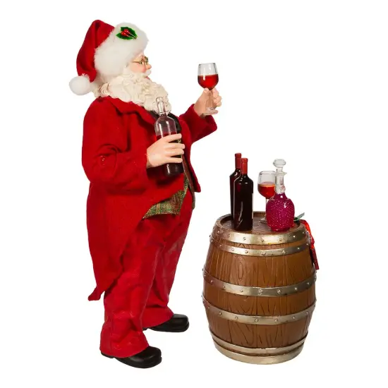 Kurt Adler 10.5-Inch Fabrich&eacute; Wine Tasting Santa, 2 Piece Set {2}