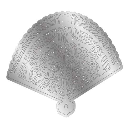 Sara Signature Age Of Elegance Metal Die-Oriental Fan {2}