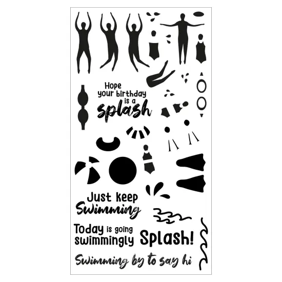 Sizzix Clear Stamps Set By Catherine Pooler 29/Pkg-Synchronized Swimmers {7}