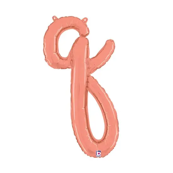 Betallic&reg; 24 inch Script Letter Q Rose Gold Air Fill Only Balloon {3}