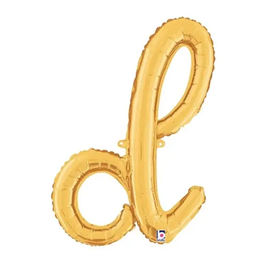 Betallic&reg; 24 inch Script Letter D Gold Air Fill Only {1}