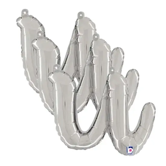 Betallic&reg; 14 Inch Script Letter U Silver Air Fill Only Balloon {3}