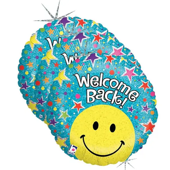 Betallic&reg; 18 Inch Welcome Back Smiley Balloon {4}