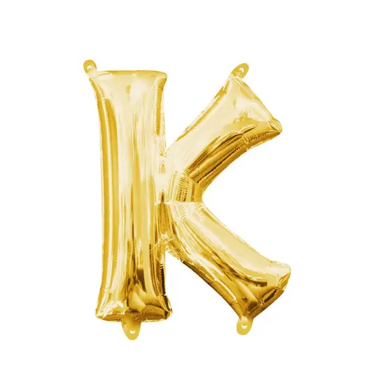 Anagram&reg; 16" Gold Letter K Balloon Air Fill Only Foil Mylar {1}