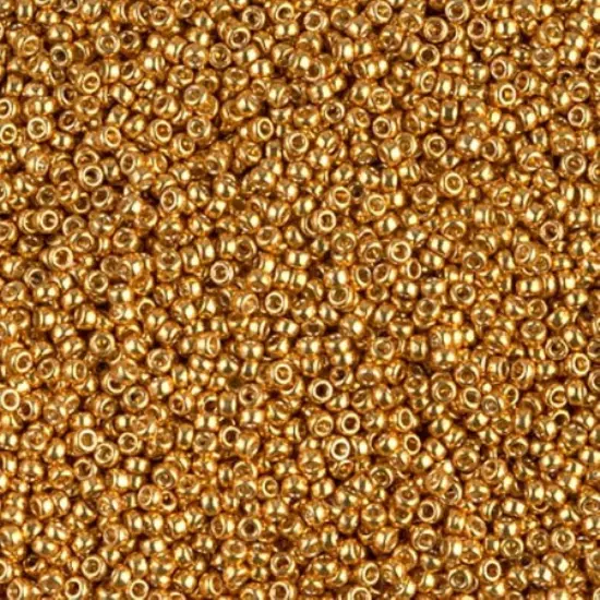 Miyuki Round Rocaille's Seed Beads Size 15/0 8.2g Duracoat Galvanized Gold {1}