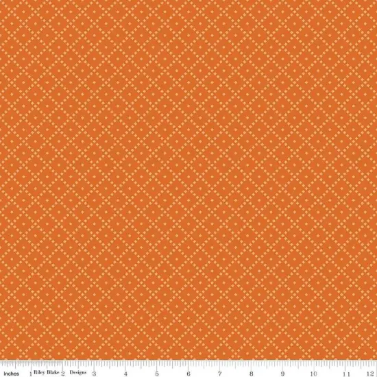 The Awe of Autumn Grid Orange 43"/44" Fabric Per Yard {1}
