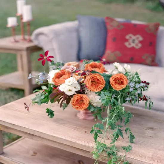 16pcs Artificial Peonies Flowers - Orange {5}