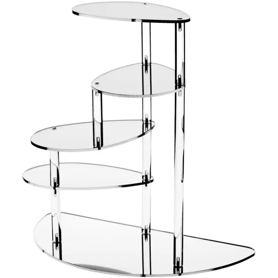 Plymor Mirrored Acrylic 4-Shelf Spiral Display Riser {1}