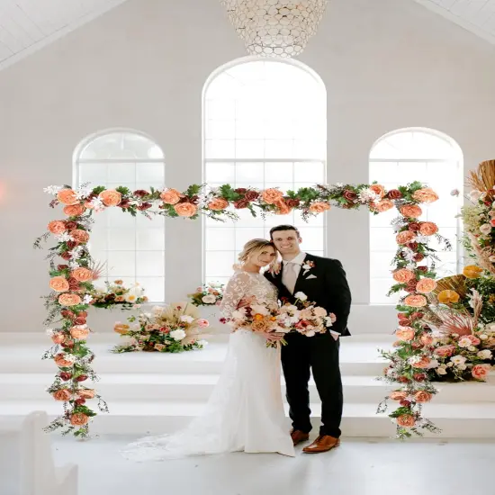 Artificial Peony Flower Garland - 6ft Silk Peony Orange Flower Garland Arch Flower Vine {5}