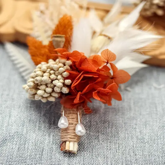 Dried Flower Boutonniere 6-Piece Set for Men's Boho Wedding Boutonniere {4}